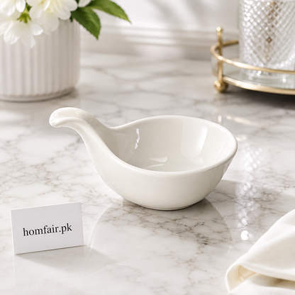 Premium Ceramic Sauce Bowl with Handle – 4.75 Inch