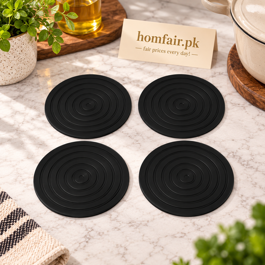 Danny Home Modern 4-Piece Coaster Set – 10 × 10cm Premium Table Protection & Dining Accessory