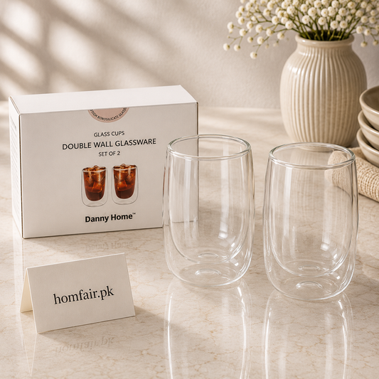 Premium Double Wall Glass Set of 2 – Insulated Tea, Coffee & Beverage Glasses