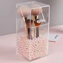Acrylic Pearls Cosmetic Organizer Makeup Storage Box