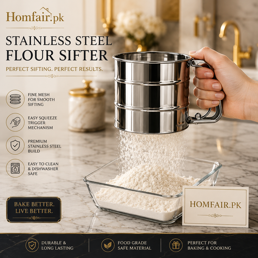 Stainless Steel Flour Strainer – Handheld Fine Mesh Baking Sifter