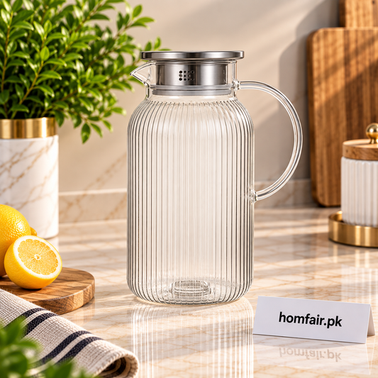 Danny Home Premium Borosilicate Glass Teapot – 1900ml Elegant Tea Serving Pot for Everyday Use
