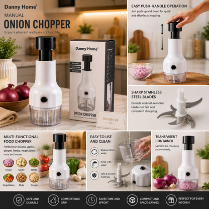 Danny Home Manual Onion Chopper with Push Handle