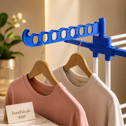 Foldable Clothes Drying Rack with 360° Wheels & Hanger Arms