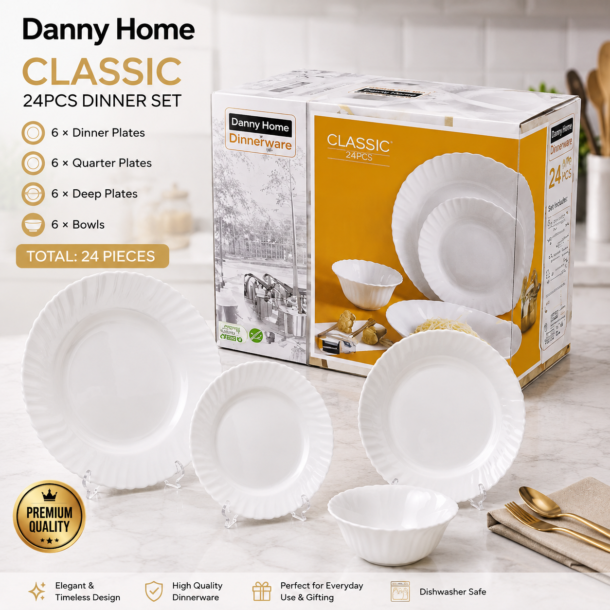 Danny Home Classic 24pcs Dinner Set