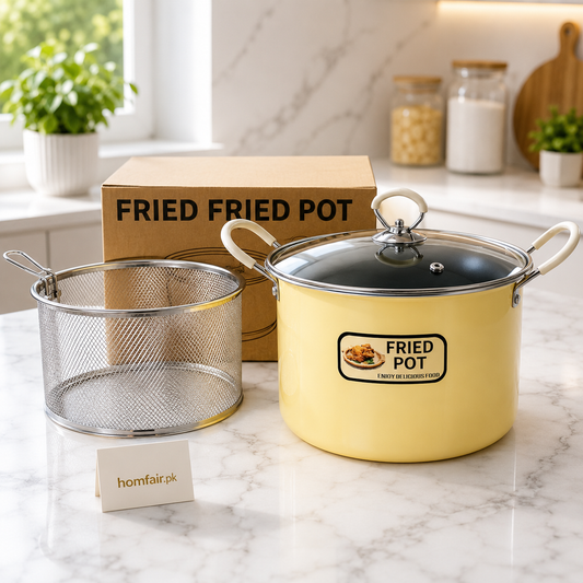 Deep Fryer Pot with Frying Basket & Glass Lid – Multi-Purpose Oil Frying Cooker