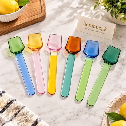 Danny Home Premium Glass Spoon Set – Practical Kitchen Essential for 6-piece set for Everyday Use