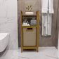Luxury Bamboo Storage Shelf with Laundry Hamper & Open Shelves – Japandi Bathroom Organizer