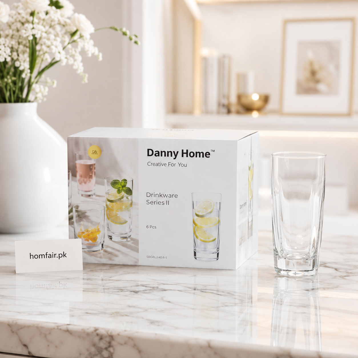 Danny Home Drinkware Series 6 Pcs Premium Glass Tumbler Set