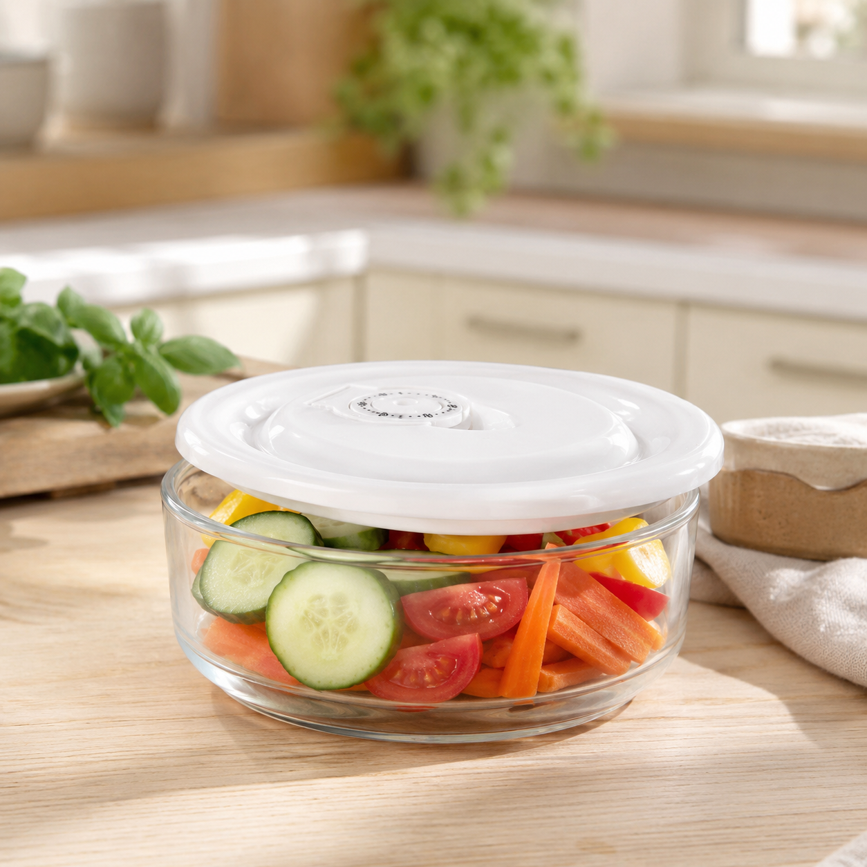 Limon 1230 Vacuum Glass Bowl Set with Dated Lid 3-Piece