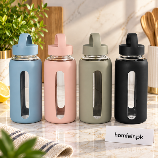 Danny Home Premium 800ml Glass Drinks Bottle – Elegant Reusable Water & Beverage Bottle for Modern Living