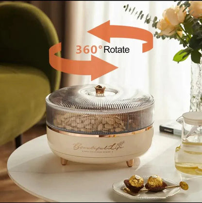 Luxury Rotating Dry Fruit Tray with Covered Design