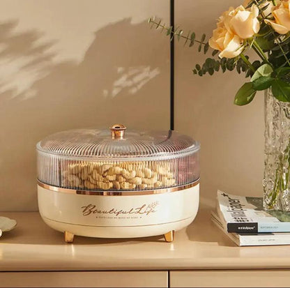 Luxury Rotating Dry Fruit Tray with Covered Design