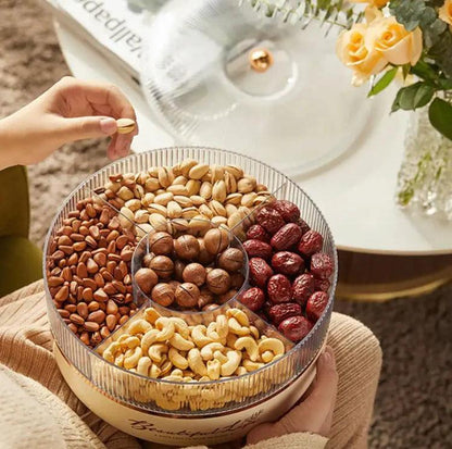 Luxury Rotating Dry Fruit Tray with Covered Design