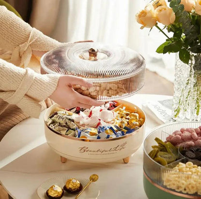 Luxury Rotating Dry Fruit Tray with Covered Design