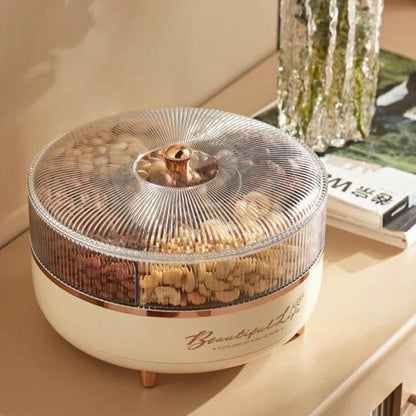 Luxury Rotating Dry Fruit Tray with Covered Design