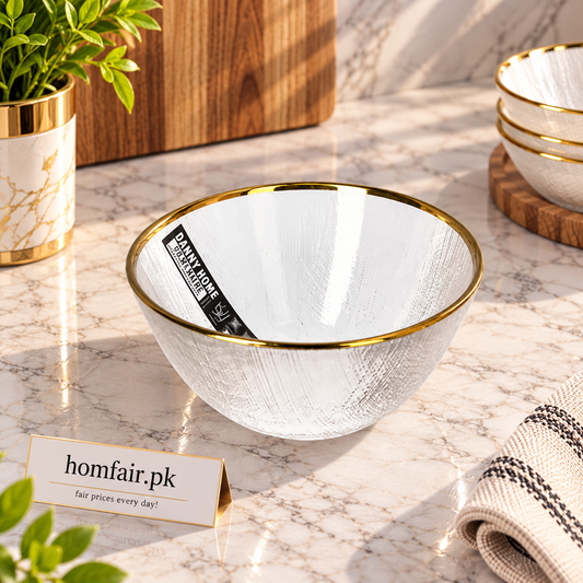Danny Home Classic 6-Inch Glass Bowl – Elegant 4-Piece Serving Collection for Everyday Table Settings