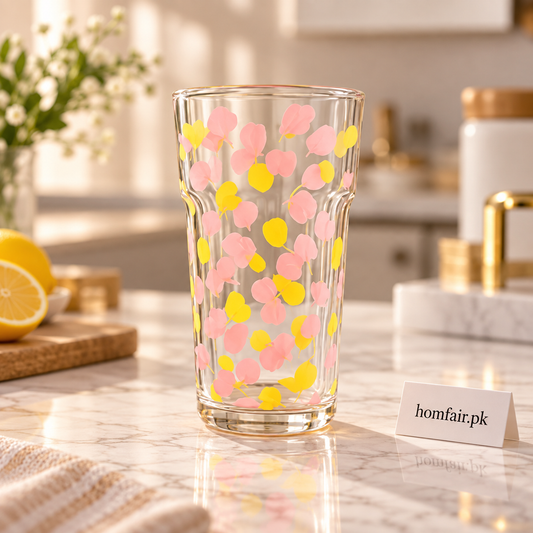 Luxury Flower Double-Layer Insulated Glass Cup for Tea & Coffee
