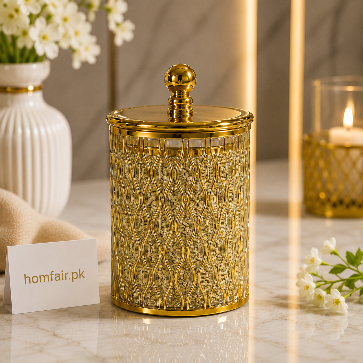 Luxury Glass Candy & Dry Fruit Storage Jar