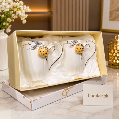 Premium Ceramic Couple Mug Gift Set with Luxury Gift Box
