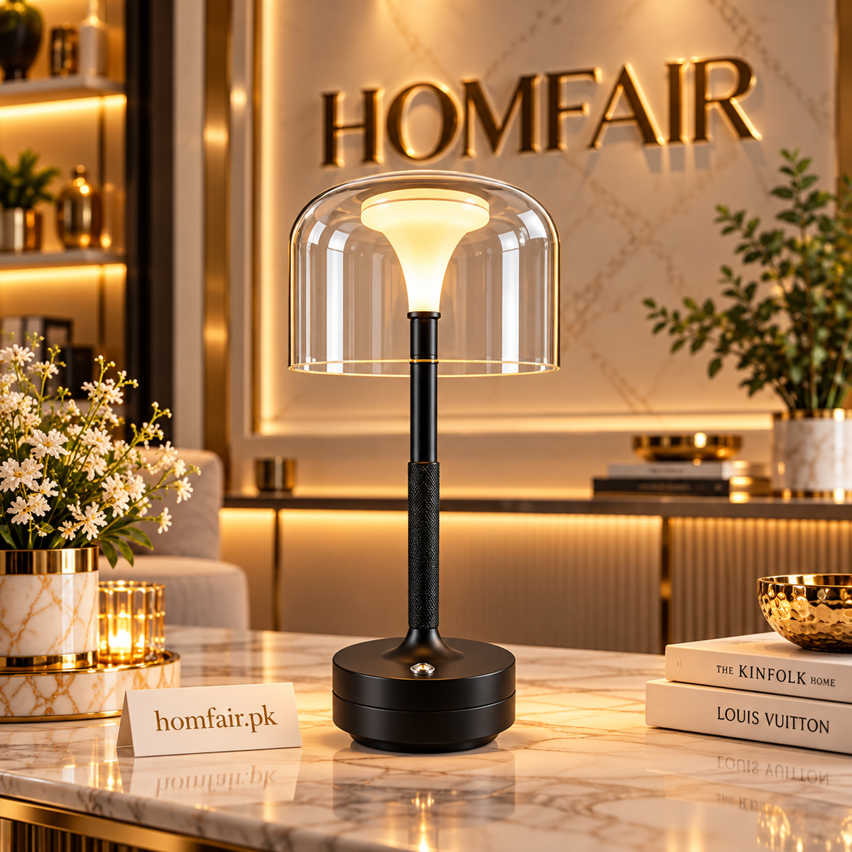 Obsidian Halo Glass Table Lamp