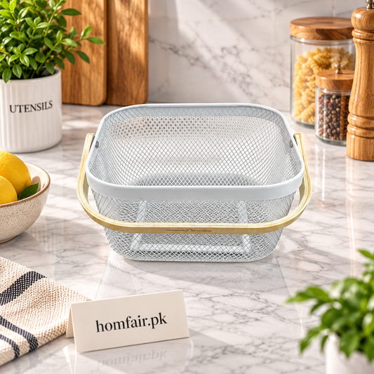 Danny Home Elegant Storage Basket – Space-Saving Kitchen & Home Organizer
