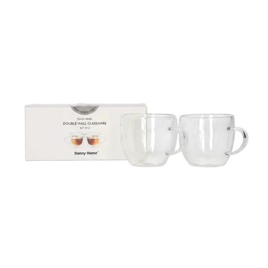 Danny Home Modern Double-Wall Mug Set – 2 Pieces, 200ml Premium Insulated Beverage Drinkware