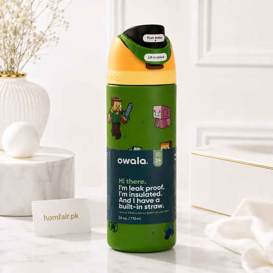 Owala x Minecraft FreeSip Insulated Water Bottle – 24oz / 710ml