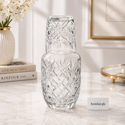 Premium Glass Water Carafe 600ml – Stylish Elegant Beverage Serving Carafe