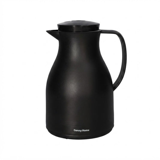 Danny Home Premium 1L Black Thermal Vacuum Jug for Elegant Hot & Cold Beverage Serving