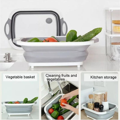 Multi-Function Cutting Board with Integrated Fruit and Vegetable Washer