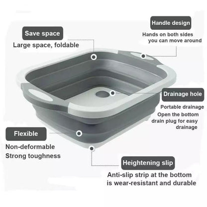Multi-Function Cutting Board with Integrated Fruit and Vegetable Washer