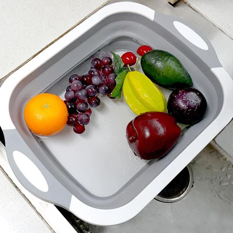 Multi-Function Cutting Board with Integrated Fruit and Vegetable Washer