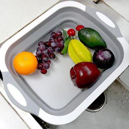 Multi-Function Cutting Board with Integrated Fruit and Vegetable Washer