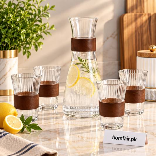 Danny Home Premium 5-Piece Borosilicate Tea Pot Set – 1350ml Elegant Tea Serving Collection