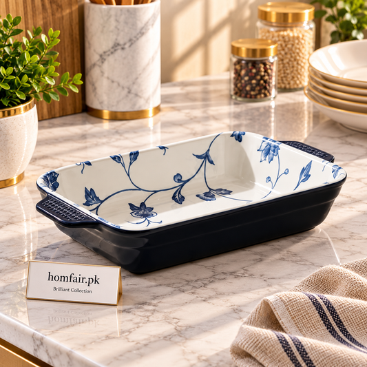 Brilliant Luxury Blue Peony 11" Baking Dish – Stylish Oven-to-Table Bakeware for Everyday Use