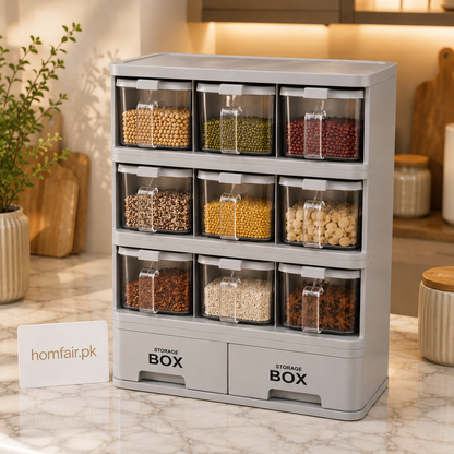 Kitchen Storage Box Organizer with 2 Drawers