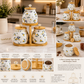 Premium 3-Piece Ceramic Spice Jar Set with Bamboo Stand