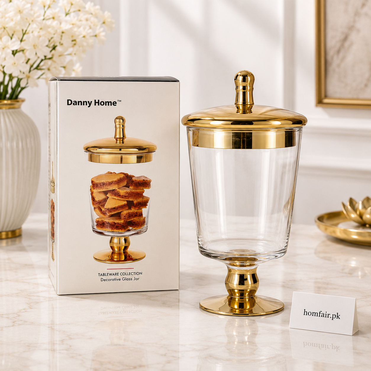 Premium Glass Storage Jar – 9.1 x 24cm Elegant Kitchen & Pantry Organizer