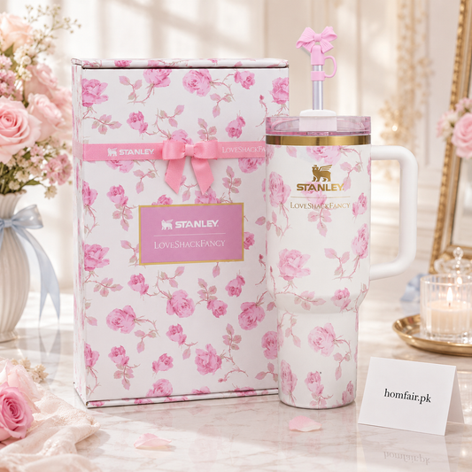 Stanley X LoveShackFancy Ribo Rosa Quencher H2.0 FlowState™ Tumbler 40oz - Gift Box