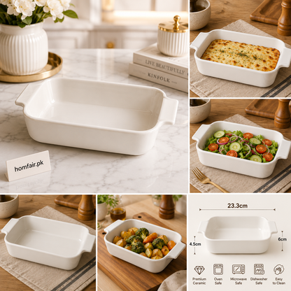 Danny Home Porcelain Baking Dish with Handles — 23.3 cm