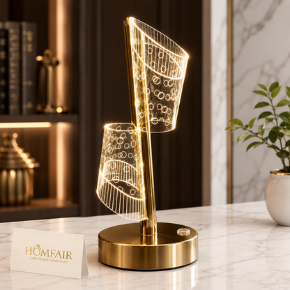 Modern Crystal LED Table Lamp Luxury Gold Bedside Light