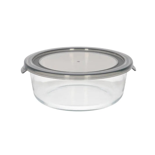 Danny Home Premium 1300ml Round Crisper Glass with PP Lid for Elegant Everyday Dining & Kitchen Organization