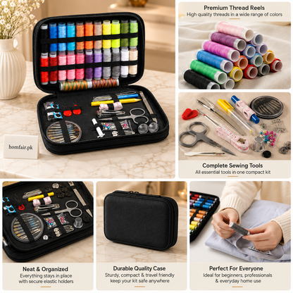All-in-One 98pcs Sewing Kit with Zipper Case 24 Thread Colors & Complete Repair Tools