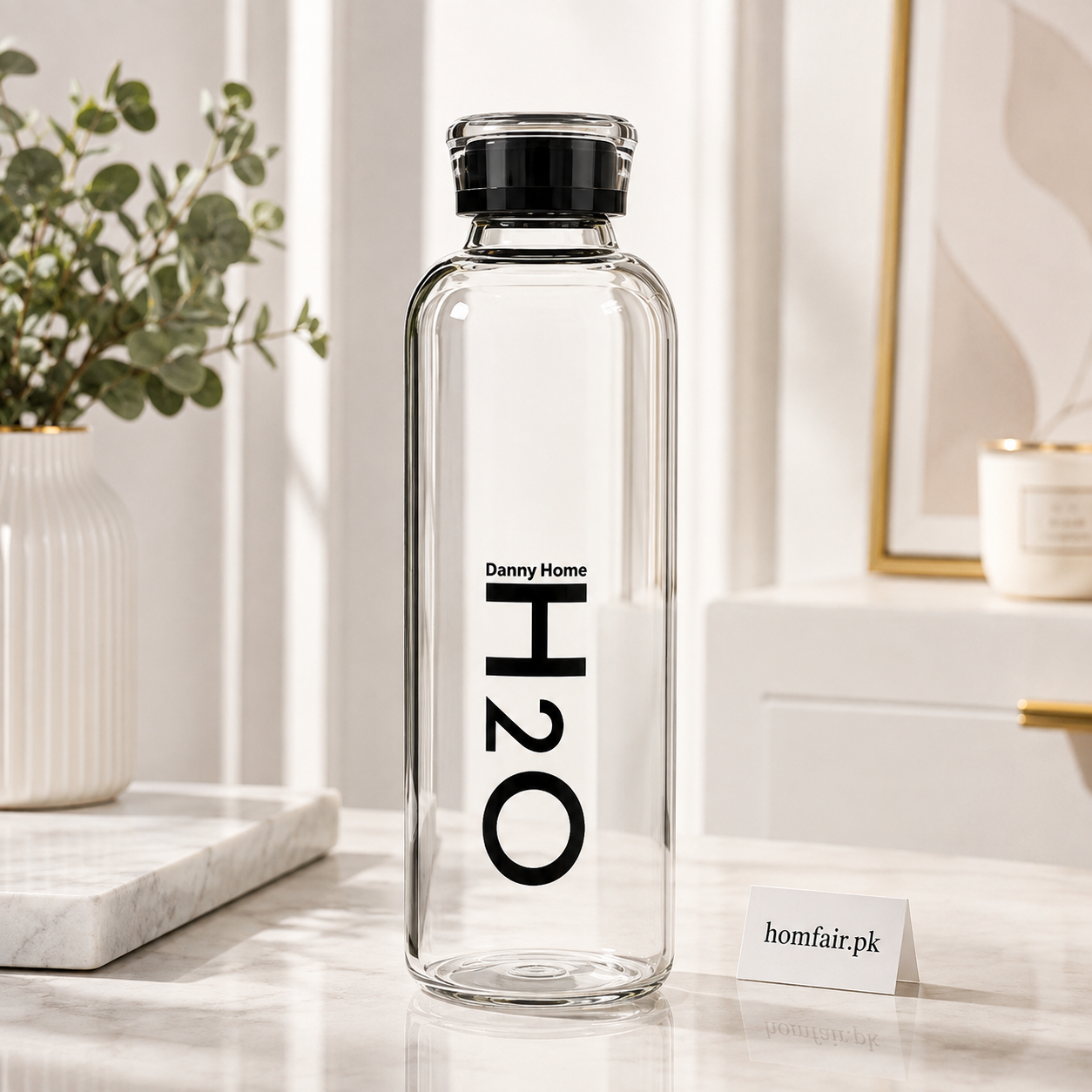 Danny Home Glass Drink Bottle – 750ml (Black)
