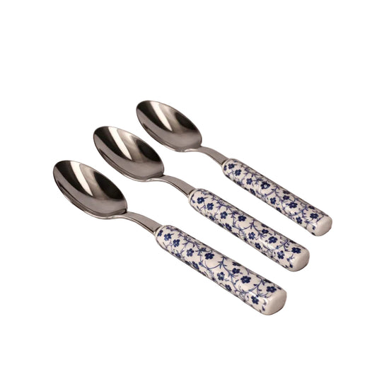 Danny Home Elegant 3-Piece Dessert Spoon Set, 16cm Stainless Steel Tableware for Desserts, Tea & Everyday Dining