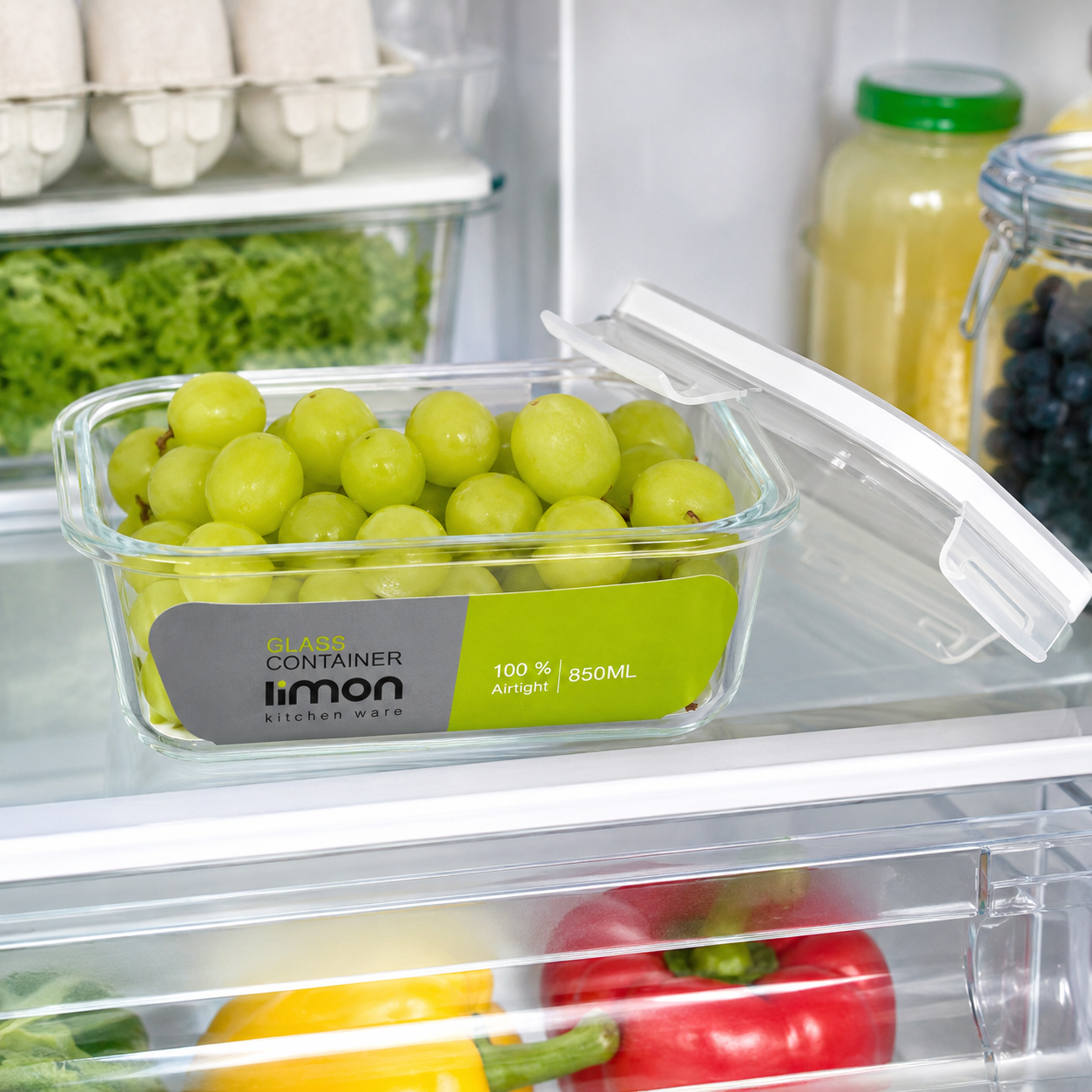 Limon 1806 Rectangle Glass Storage Set with Lids 3-Piece