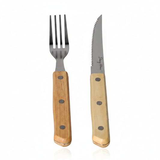 Danny Home Premium 12-Piece Steak Knife & Fork Set for Elegant Dining, Family Meals & Special Occasions