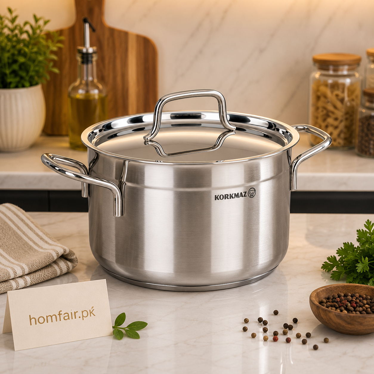 Korkmaz Alfa Casserole Premium Stainless Steel Stock Pot