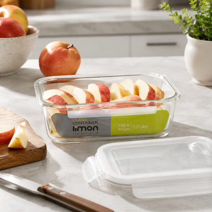 Limon 1806 Rectangle Glass Storage Set with Lids 3-Piece